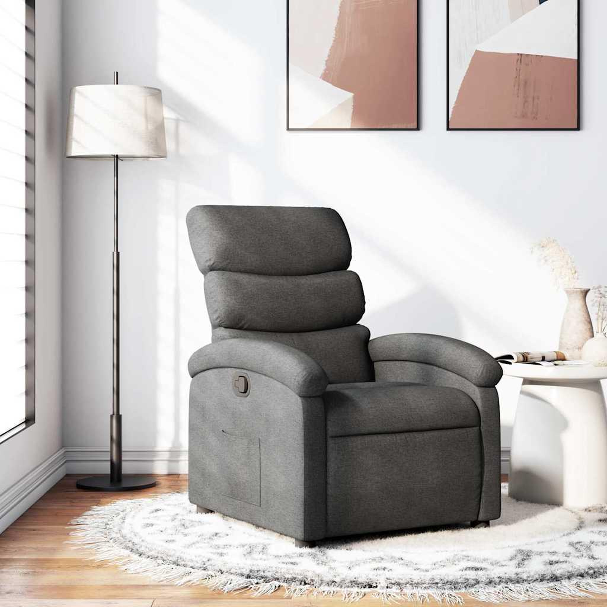 VIDAXL Fauteuil inclinable Gris fonce Tissu