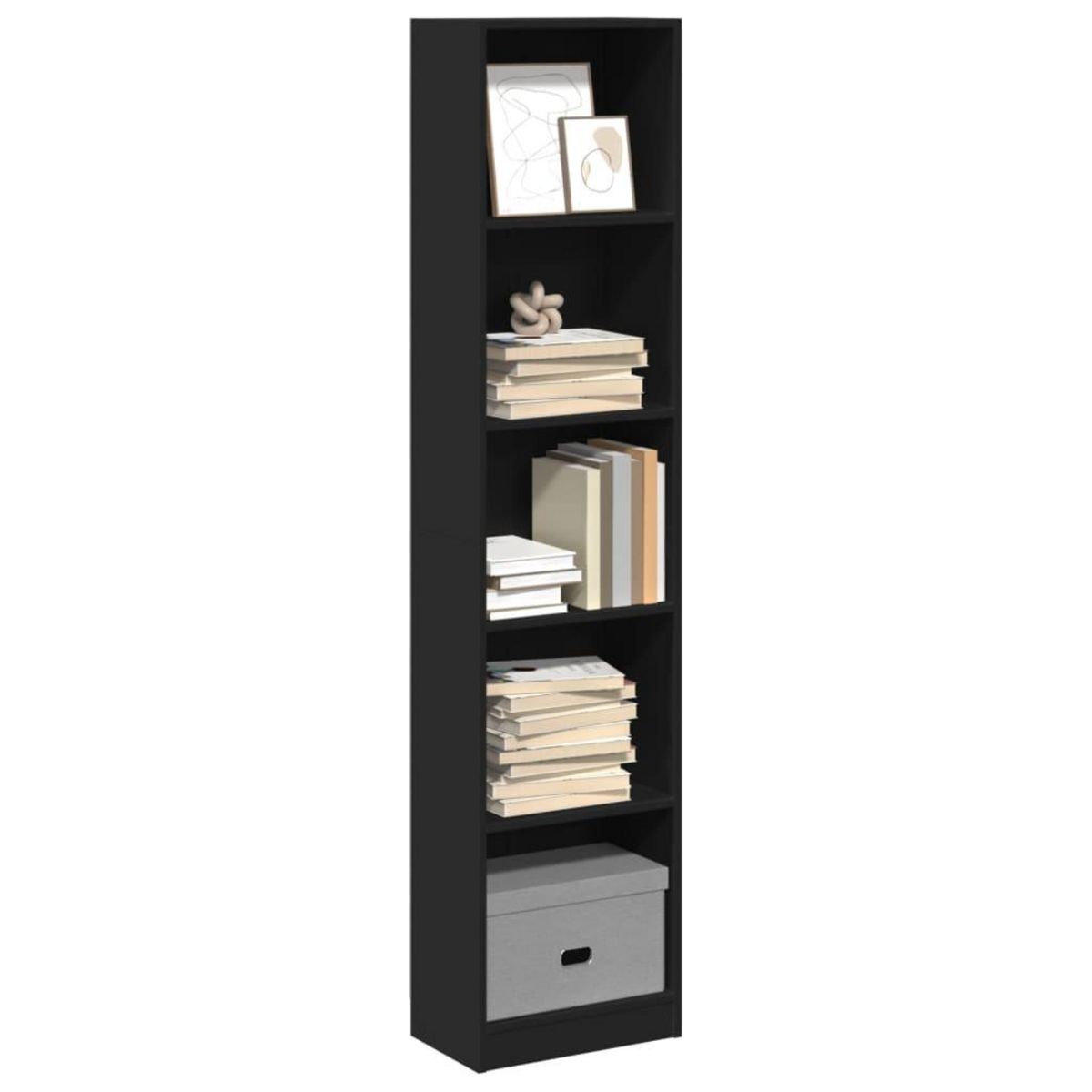 VIDAXL Bibliotheque noir 40x24x176 cm bois d'ingenierie