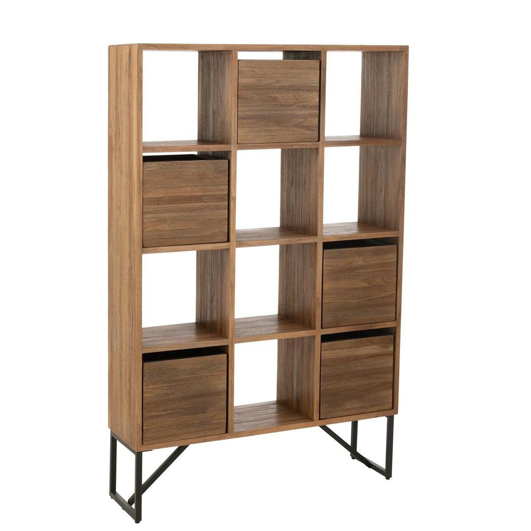Voir la diapositive 2 : Paris Prix Étagère avec tiroirs en bois  teck  158cm naturel