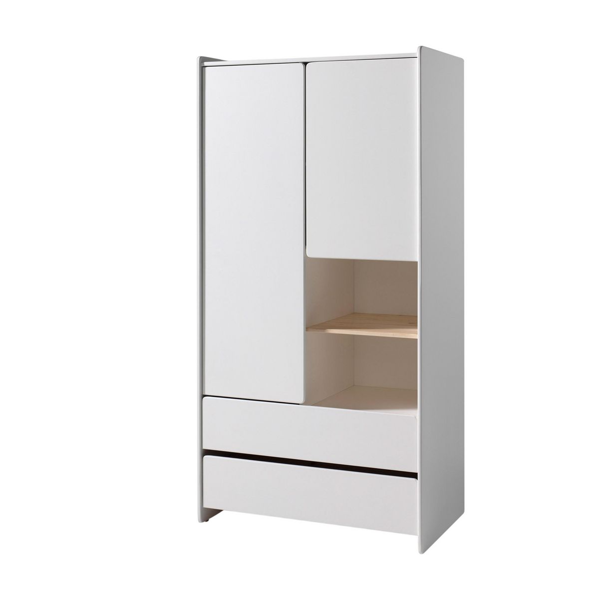 Armoire 2 portes 2 tiroirs L90cm KID