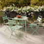 Voir la diapositive 2 : Rendez vous déco Table et chaises de jardin 4 personnes en métal vert-Yumi