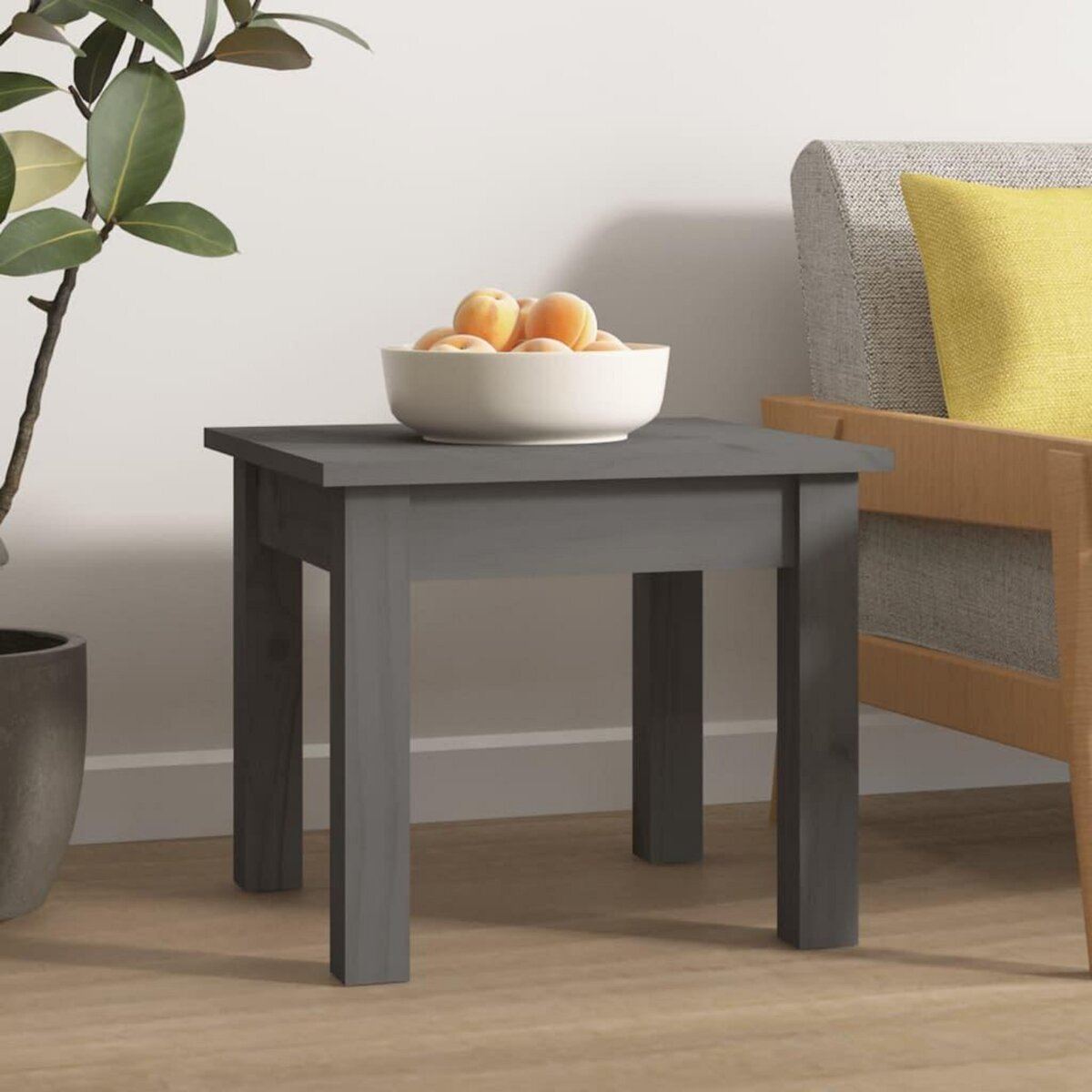 VIDAXL Table basse Gris 35x35x30 cm Bois massif de pin