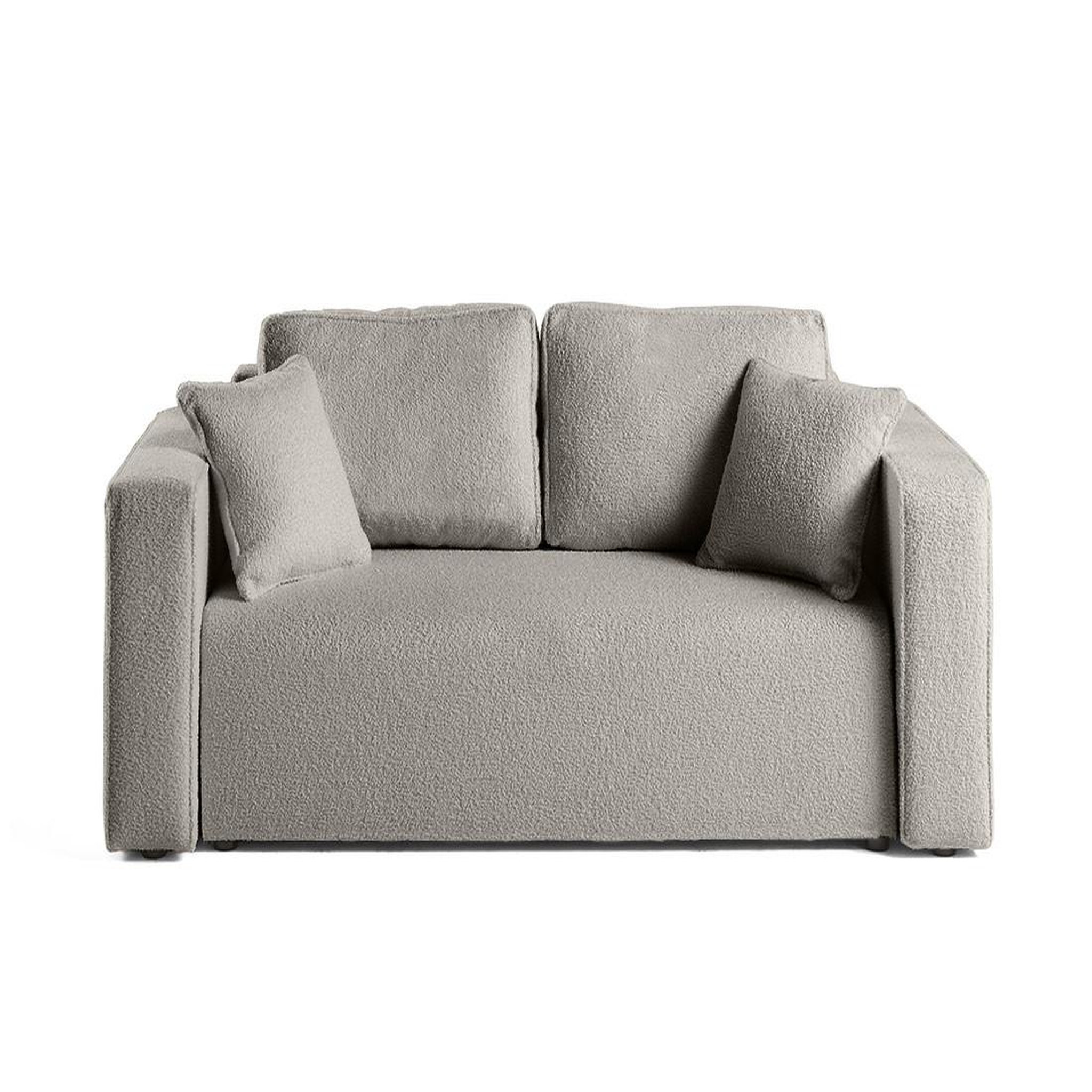 Voir la diapositive 1 : BEST MOBILIER Topaze - canapé droit 2 places - en tissu bouclette
