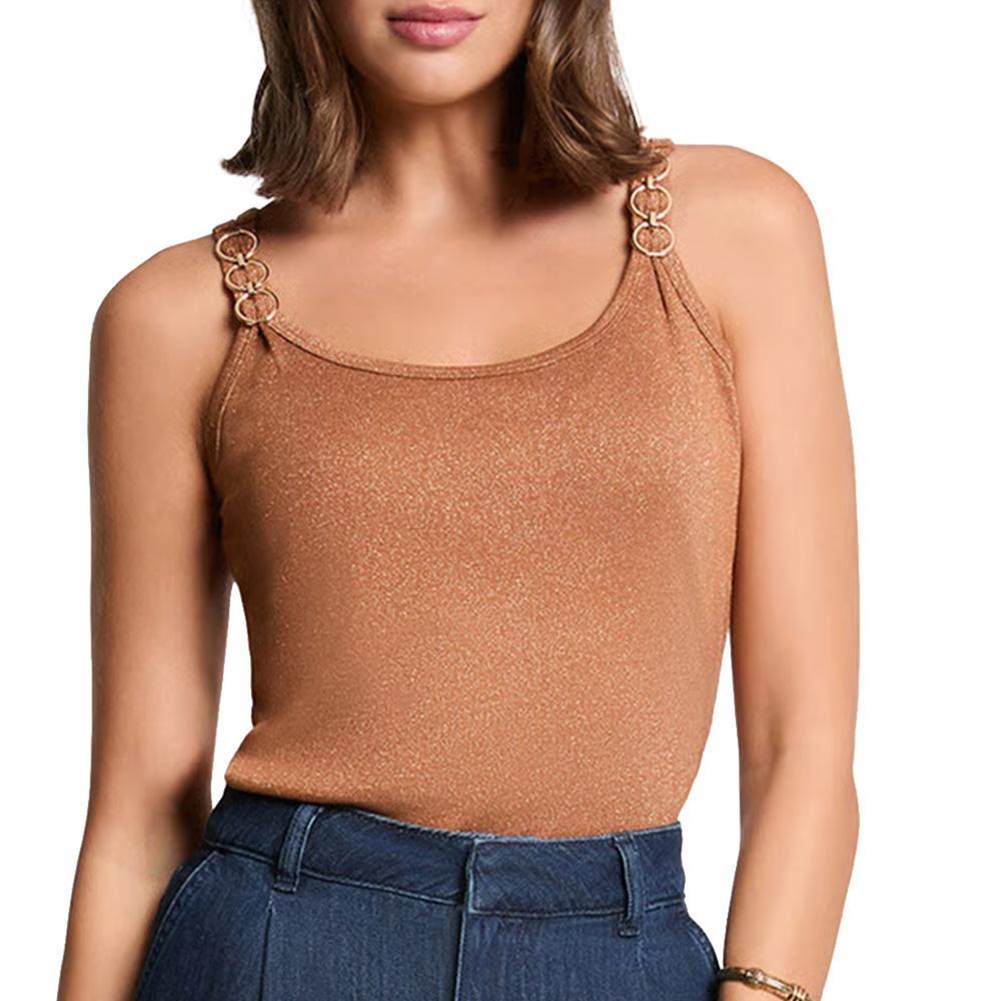 MORGAN Débardeur Marron Femme Morgan Fil. Coloris disponibles : Marron