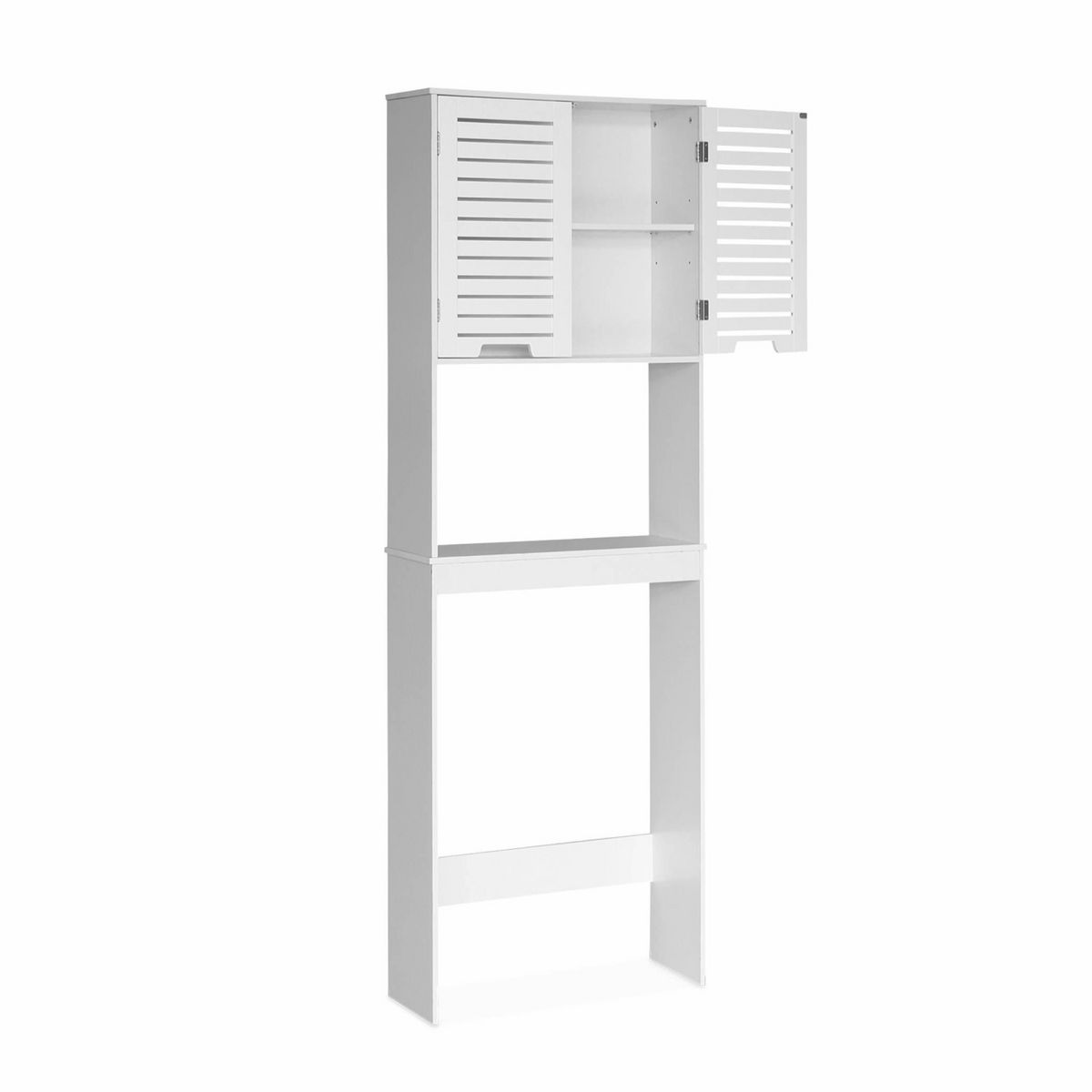 SWEEEK Meuble WC. rangement. étagère de toilettes - Rivage - 3 étagères. 2 portes ajourées. 3 niveaux de rangement