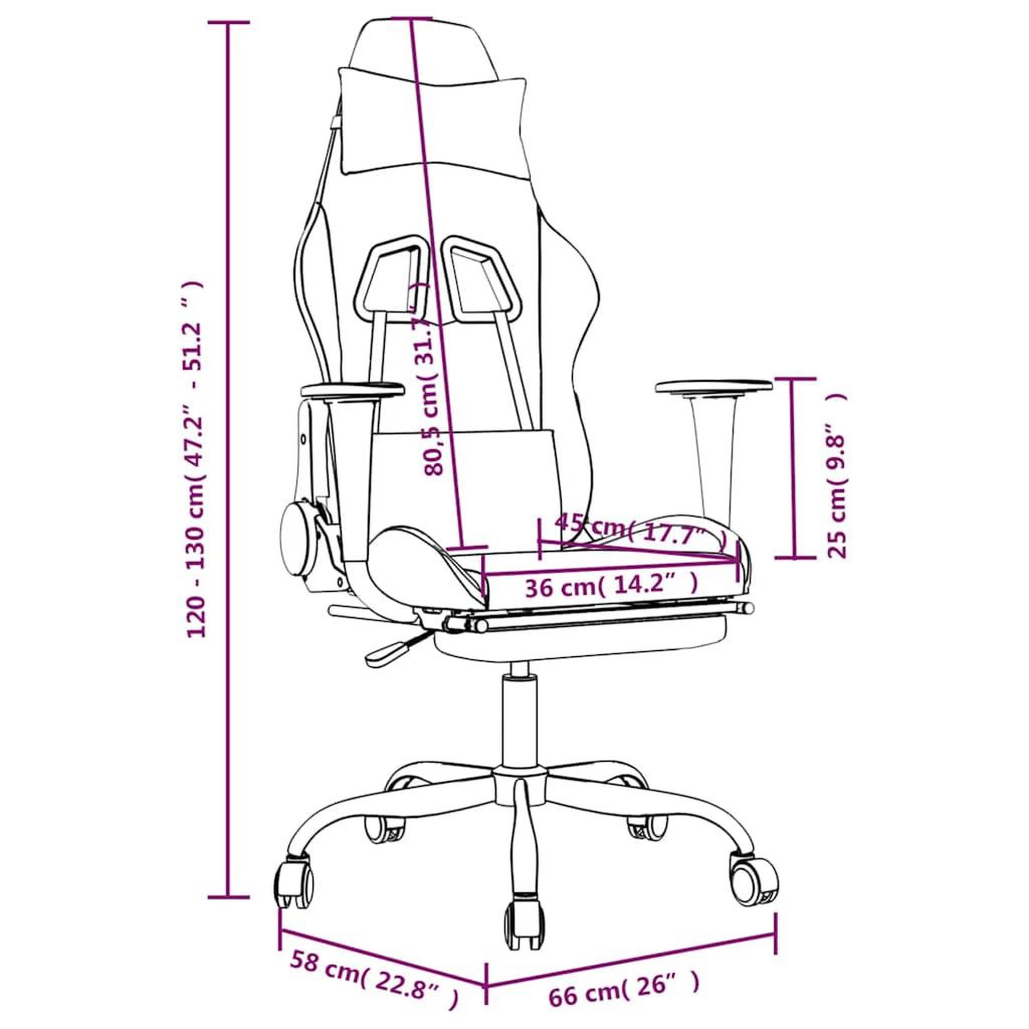 Voir la diapositive 6 : VIDAXL Chaise de jeu de massage avec repose-pied Noir et creme Tissu