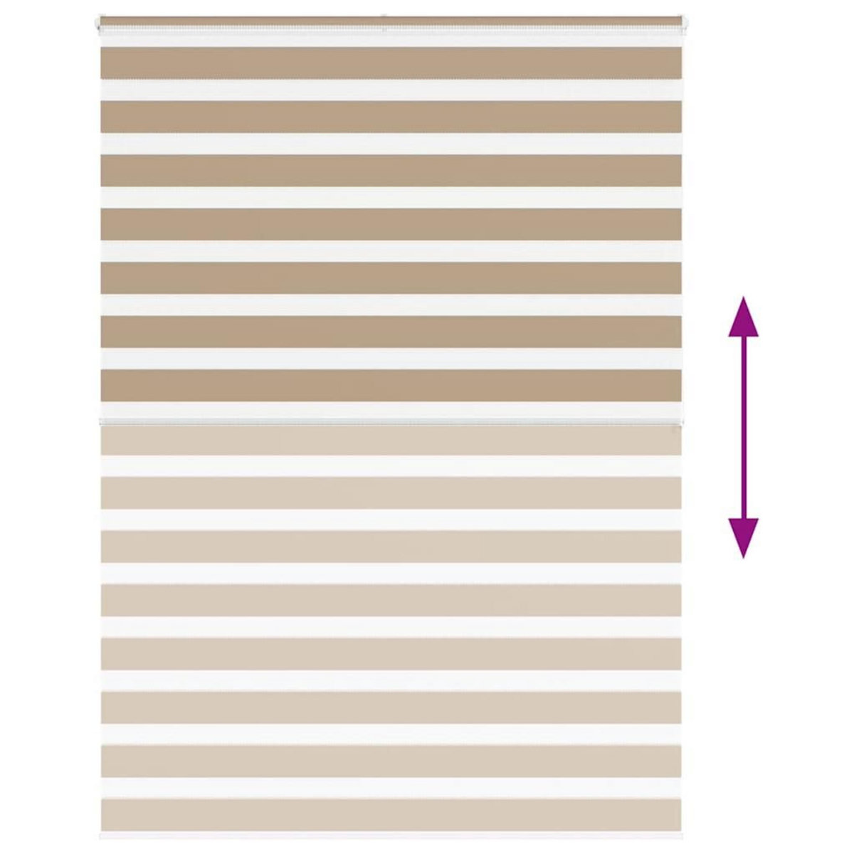 VIDAXL Store zebre marron sable largeur du tissu 155,9 cm polyester