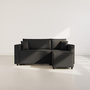 Voir la diapositive 5 : BEST MOBILIER Jonas - canapé d'angle réversible 4 places convertible avec coffre en tissu texturé