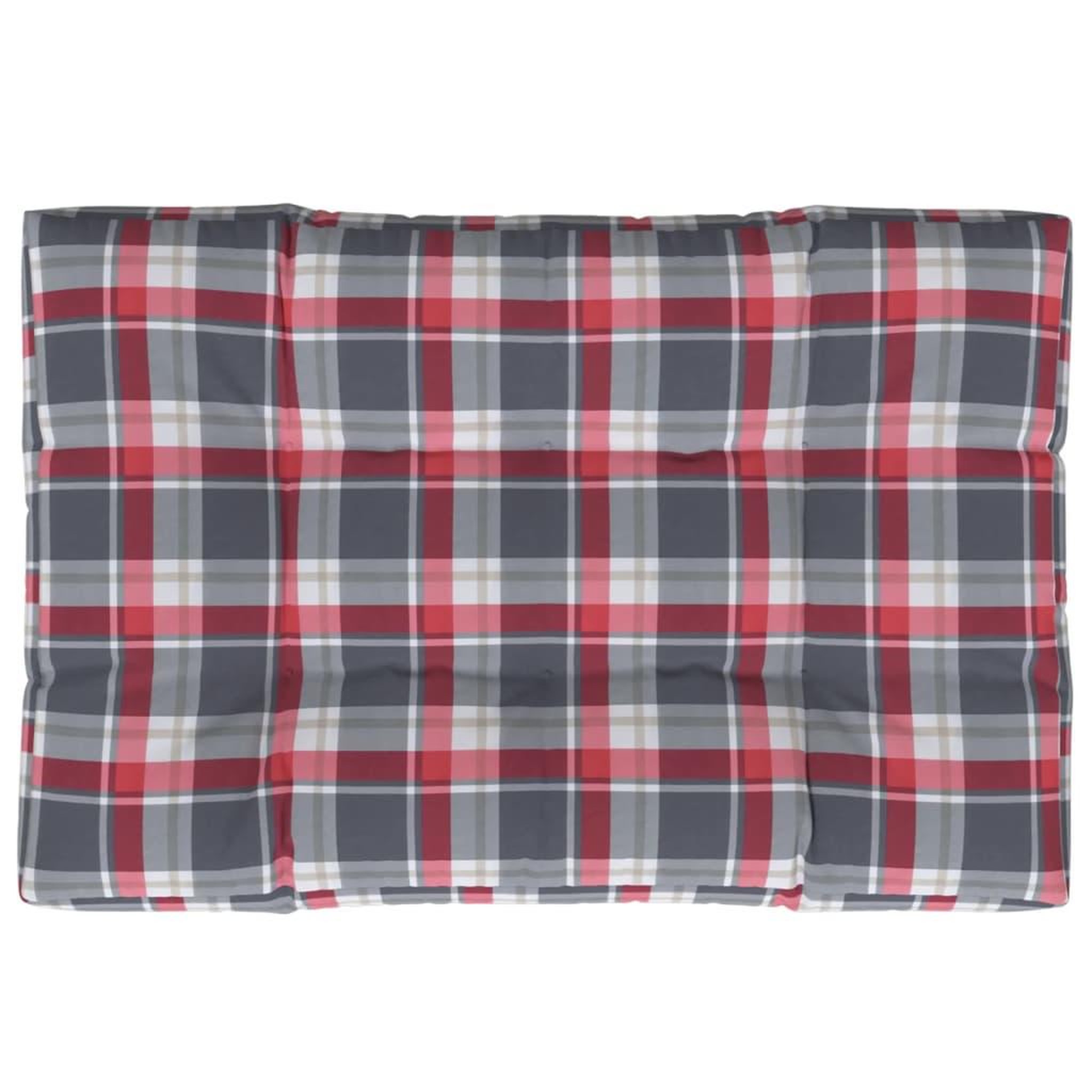 Voir la diapositive 2 : VIDAXL Coussin de palette motif a carreaux rouge 120x80x12 cm tissu