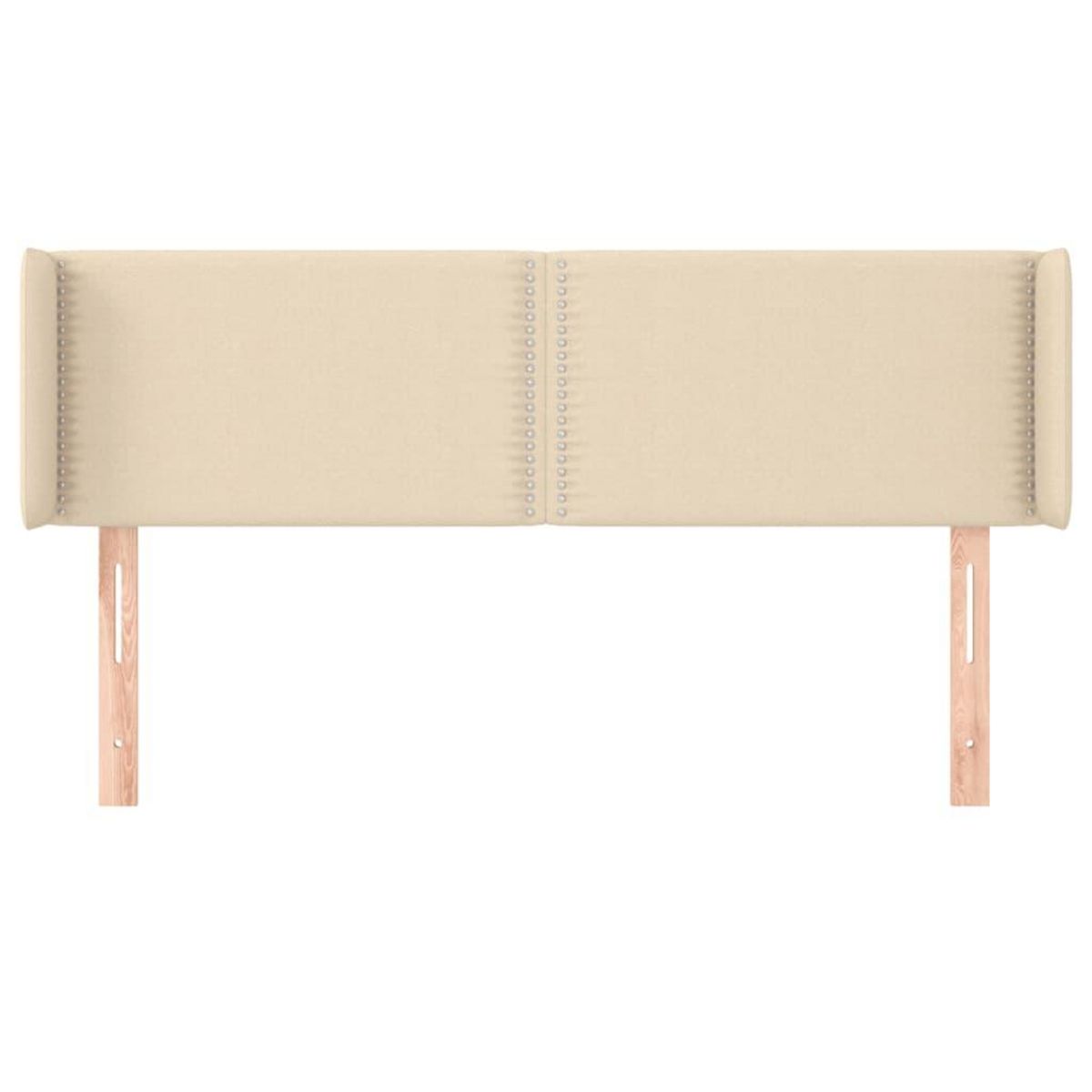 VIDAXL Tete de lit avec oreilles Creme 147x16x78/88 cm Tissu