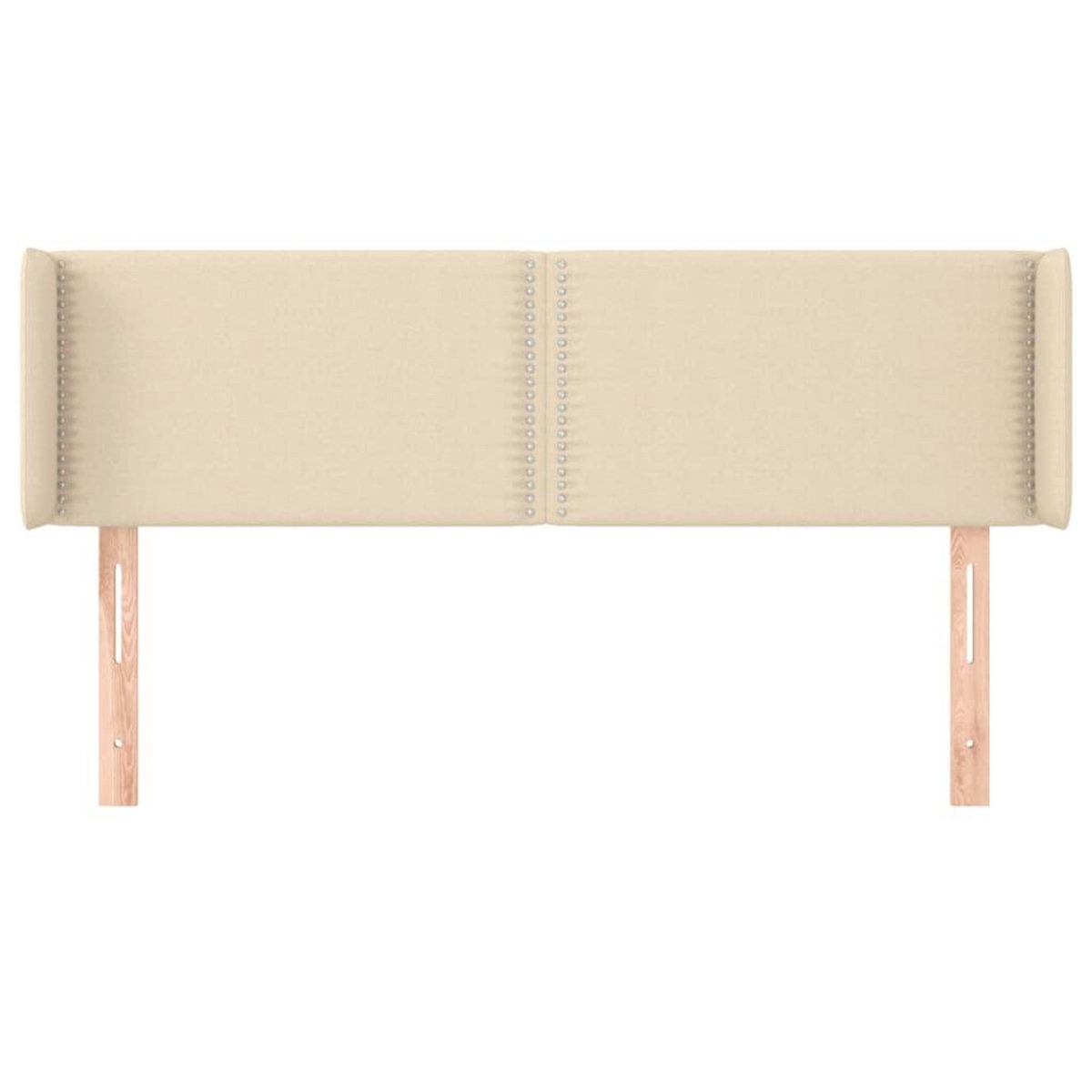 VIDAXL Tete de lit avec oreilles Creme 147x16x78/88 cm Tissu