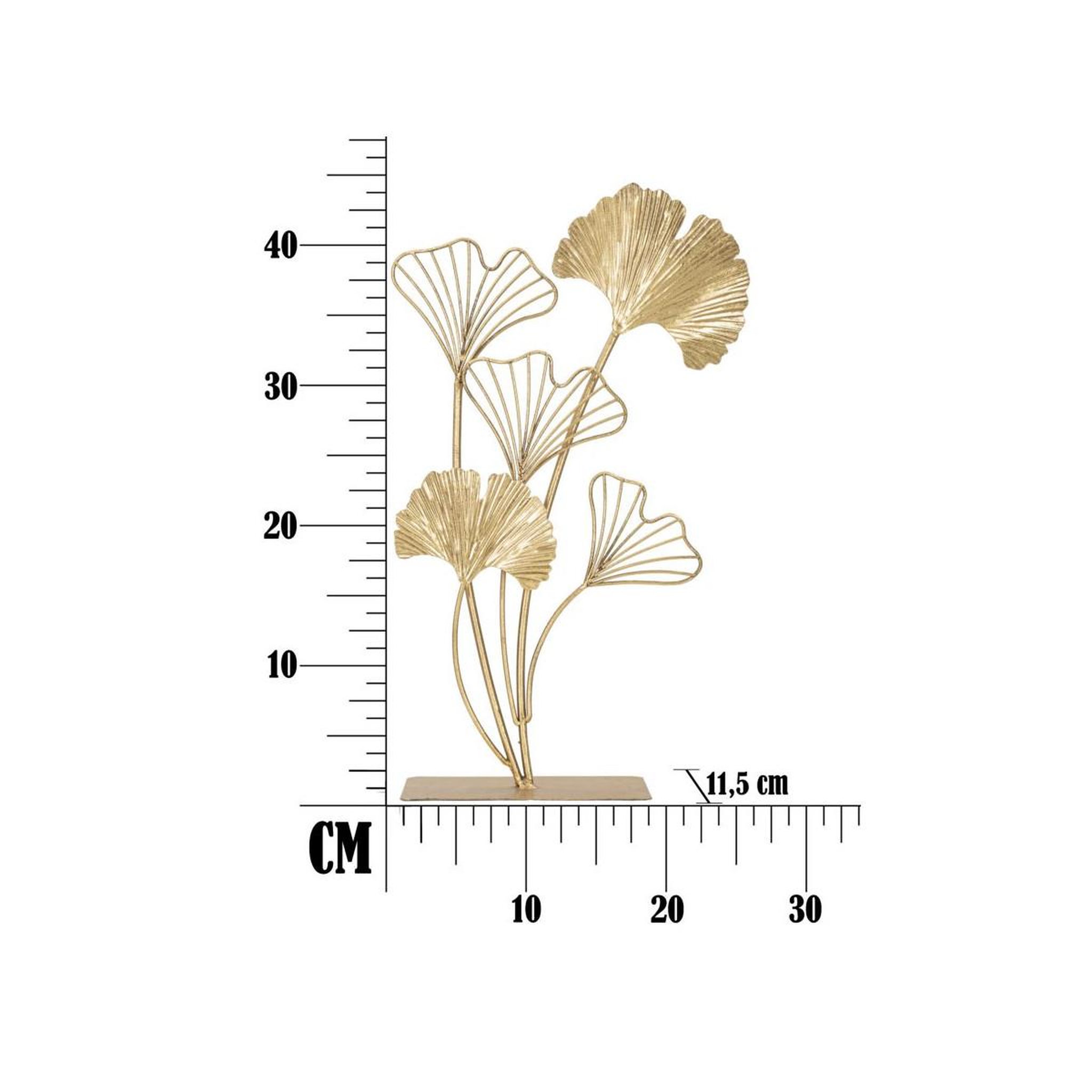 Voir la diapositive 6 : Paris Prix Objet déco en métal  petites feuilles  44cm or