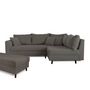 Voir la diapositive 6 : LISA DESIGN Rune - canapé d'angle droit - 4 places - avec pouf d'appoint - en velours côtelé