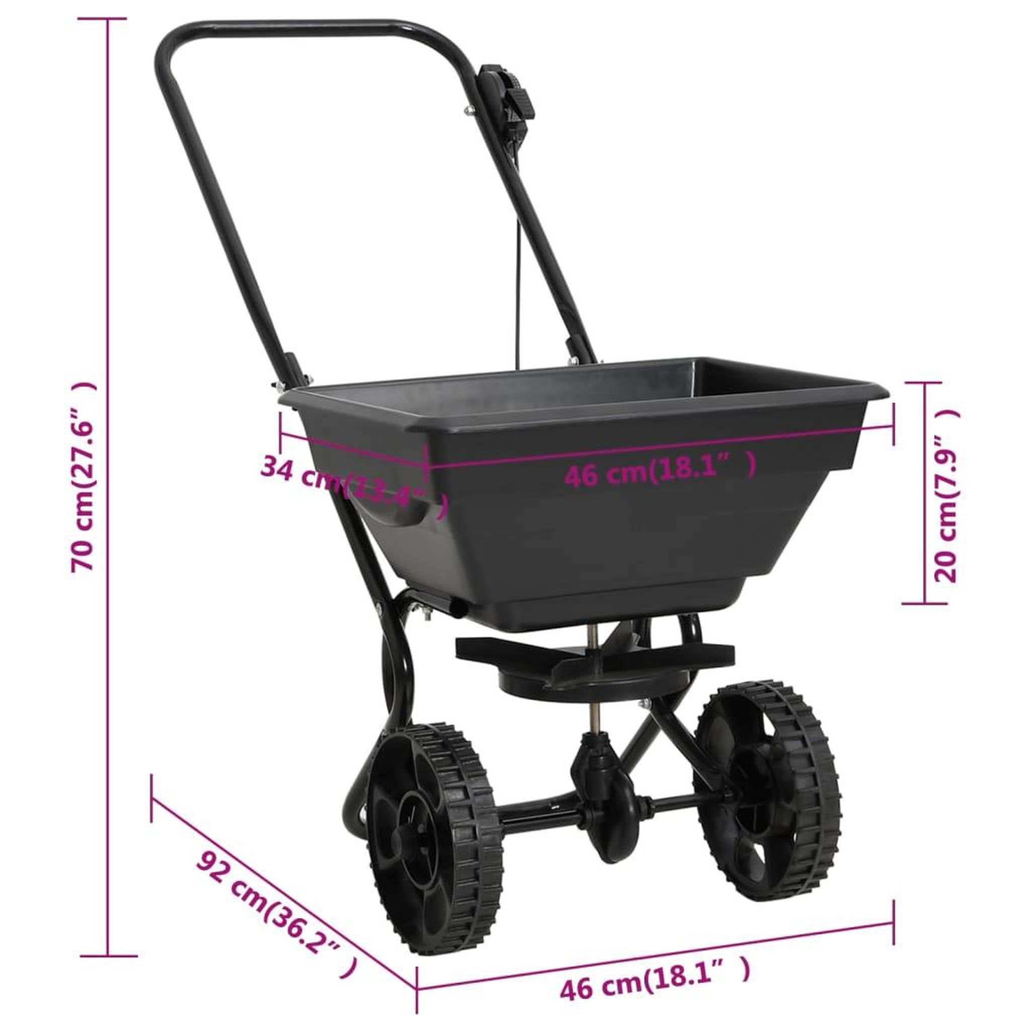 Voir la diapositive 6 : VIDAXL Distributeur de sel PVC et acier 80 x 46 x 75 cm 15 L