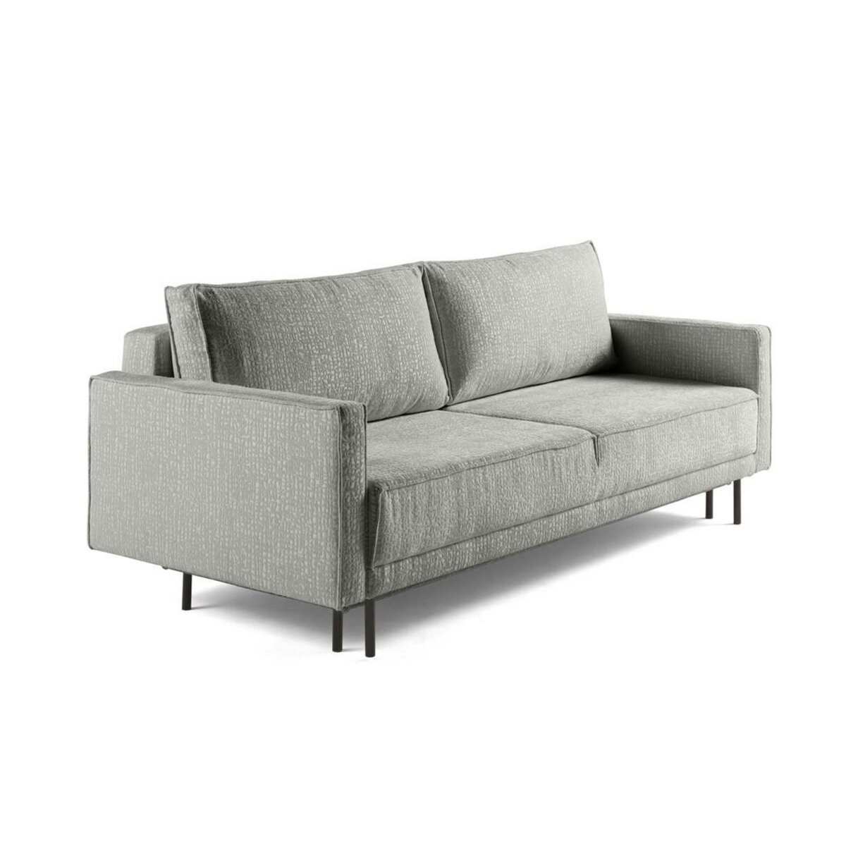 LISA DESIGN Charlie - canapé droit 3 places - convertible avec coffre - en tissu velours relief