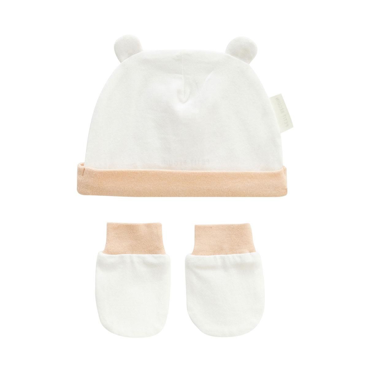 Petit Béguin Bonnet bébé et moufles anti-griffures Miss Plume