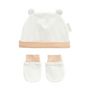 Voir la diapositive 2 : Petit Béguin Bonnet bébé et moufles anti-griffures Miss Plume