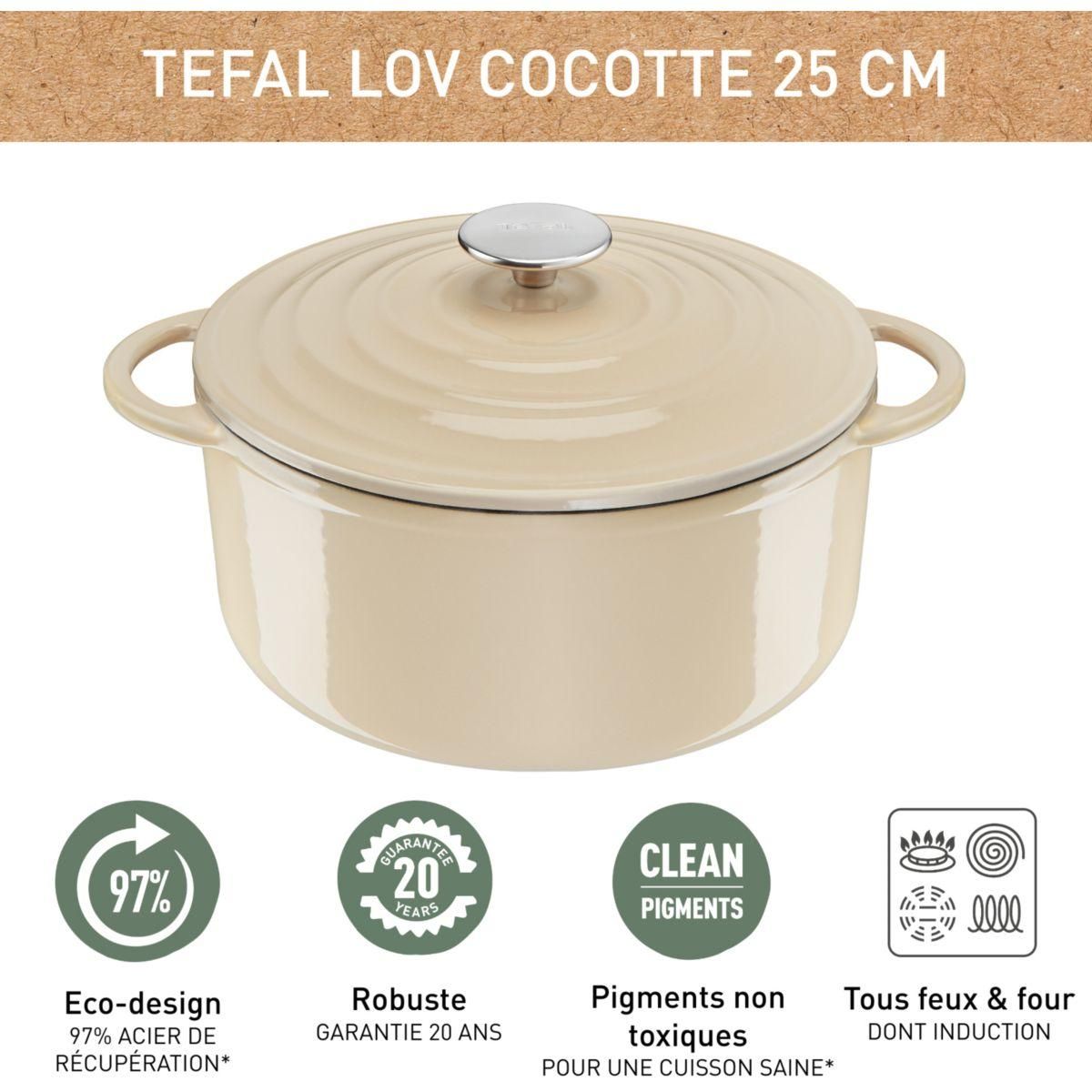 TEFAL Faitout Fonte Faitout 25cm Beige