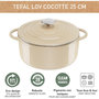 Voir la diapositive 3 : TEFAL Faitout Fonte Faitout 25cm Beige