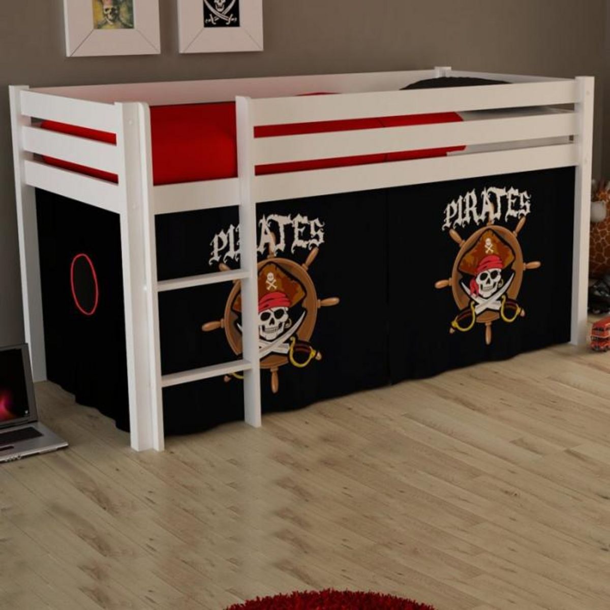Paris Prix Lit Enfant  Pino Pirates II  90x200cm Blanc
