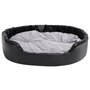 Voir la diapositive 3 : VIDAXL Lit chiens Noir et gris 99x89x21 cm Peluche et similicuir