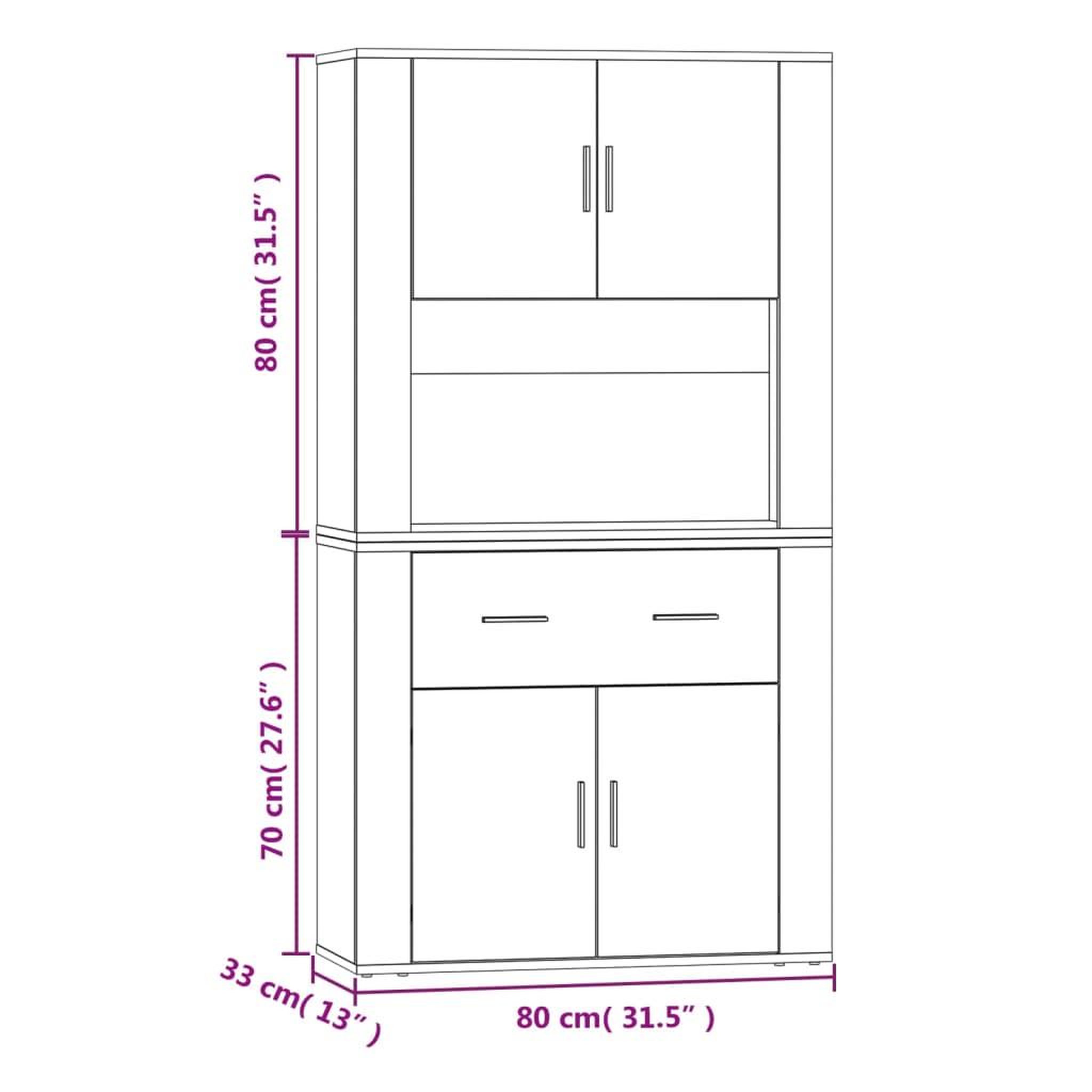 Voir la diapositive 6 : VIDAXL Buffet haut Sonoma gris Bois d'ingenierie