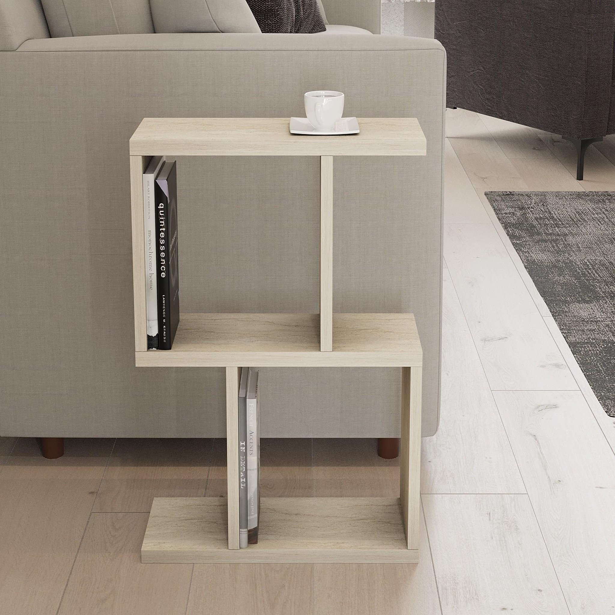 Voir la diapositive 3 : Habitat et Jardin Table d'appoint en bois  zet  - 45 x 17 x 51 cm - travertin