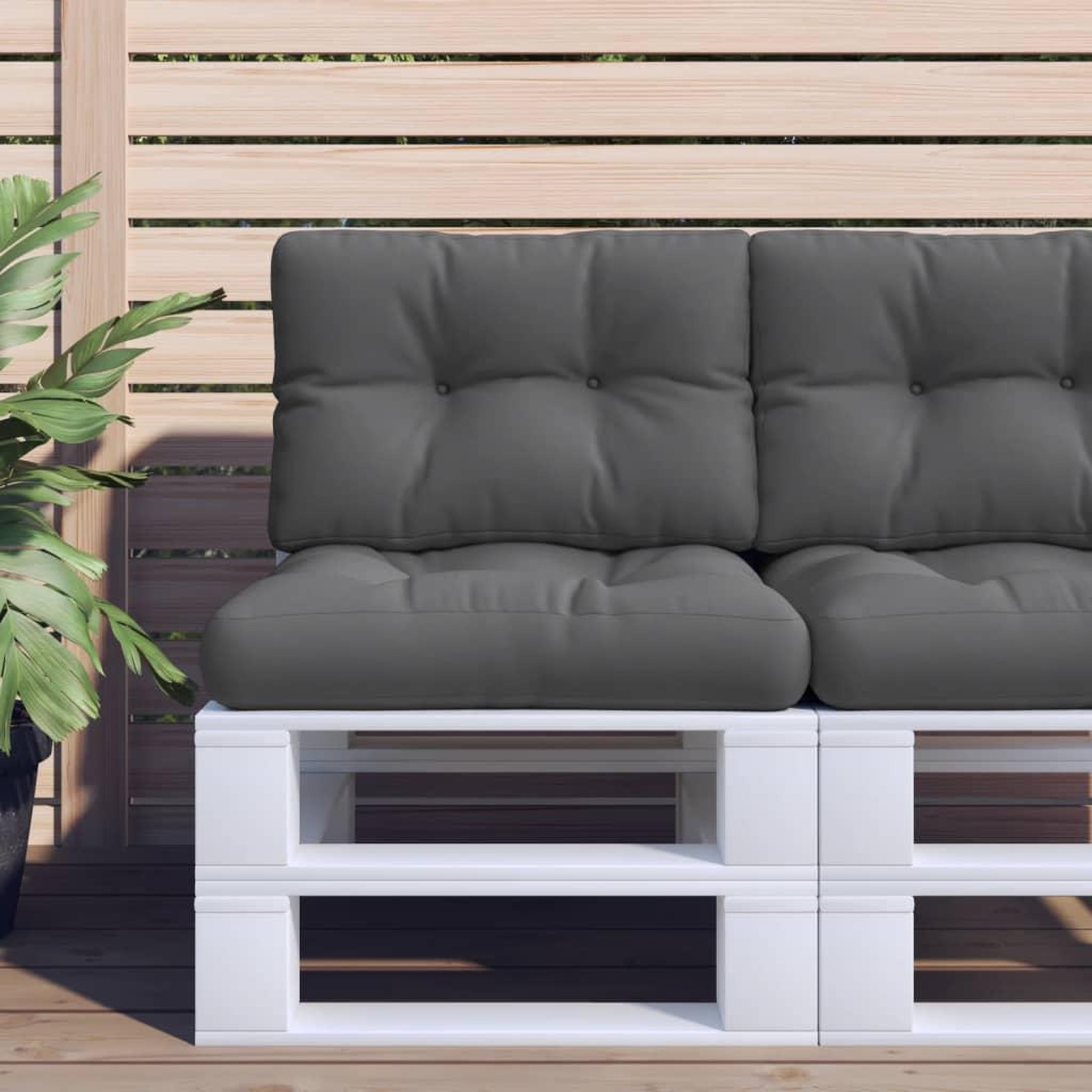 VIDAXL Coussins de palette lot de 2 anthracite tissu