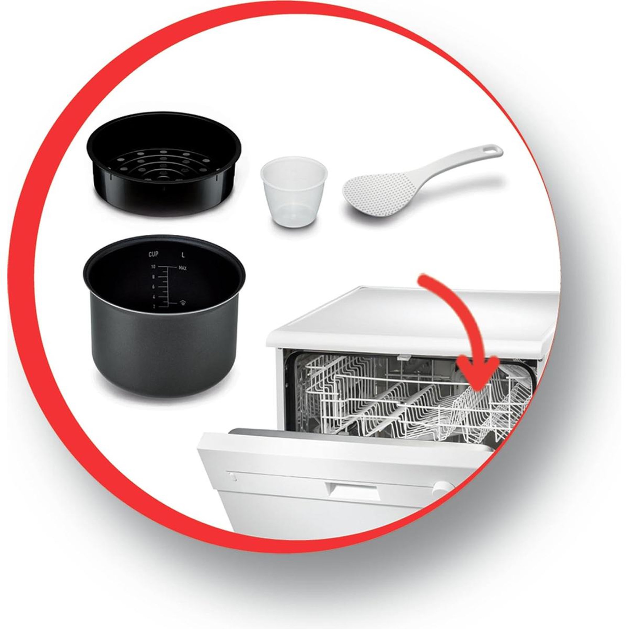 Voir la diapositive 3 : MOULINEX Multicuiseur 25en1 5l 750w blanc - mk708e10