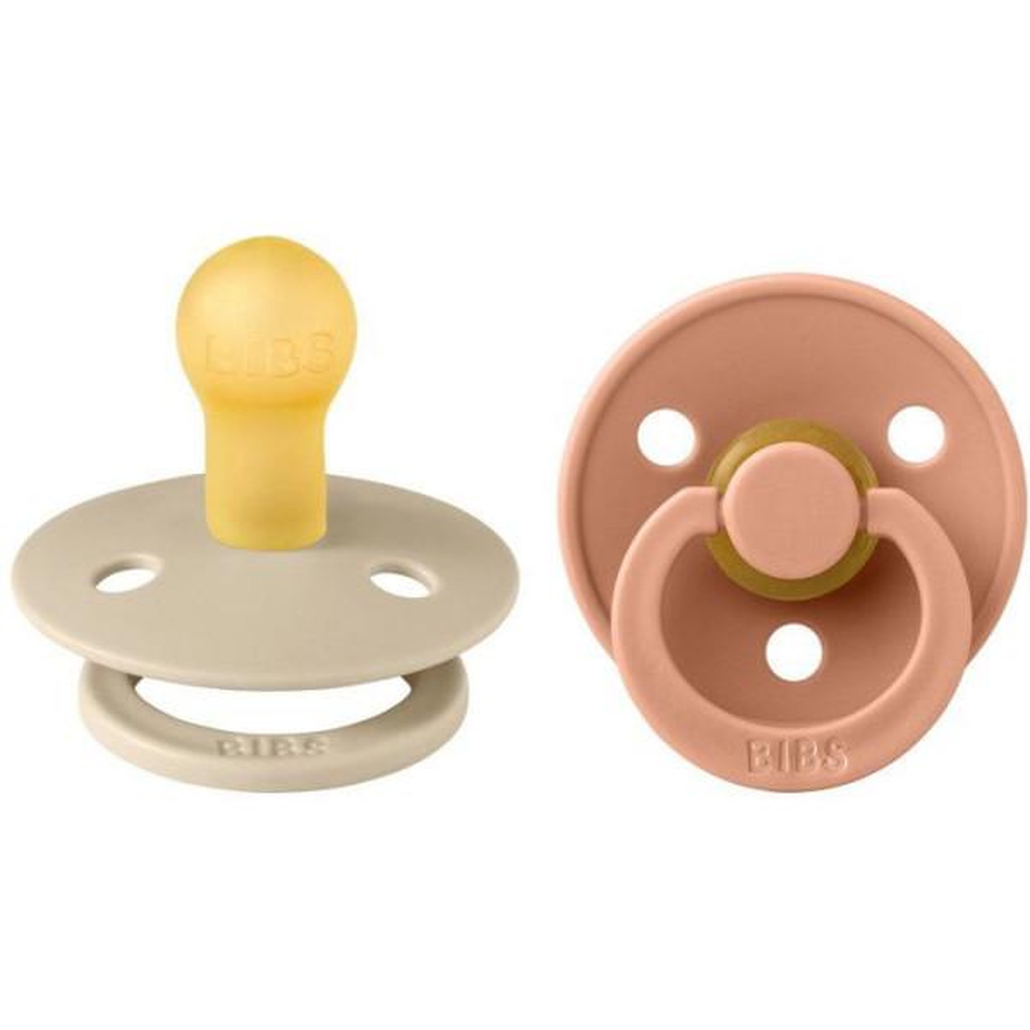 Voir la diapositive 2 : BIBS Sucette bébé - BIBS - Colour - Embout rond - Pack de 2 - Caoutchouc naturel - Taille 1 Vanilla Peach