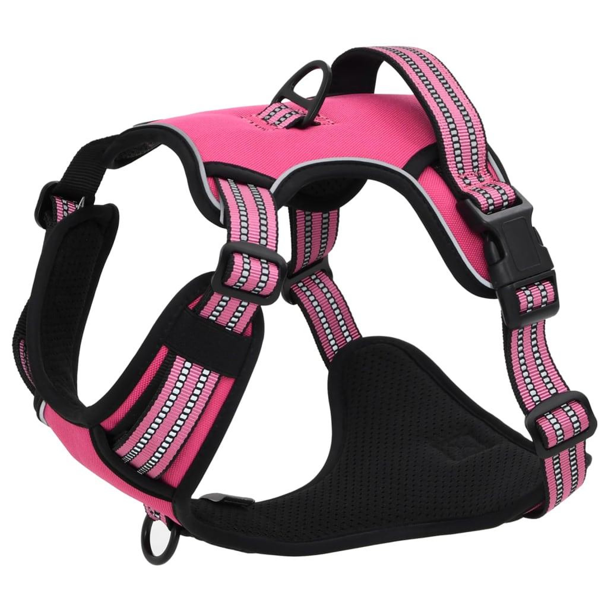 Voir la diapositive 4 : VIDAXL Harnais pour chien avec bandes reflechissantes reglables rose L