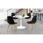Voir la diapositive 1 : Lot de 4 chaises assise PU pieds bois massif CARLA