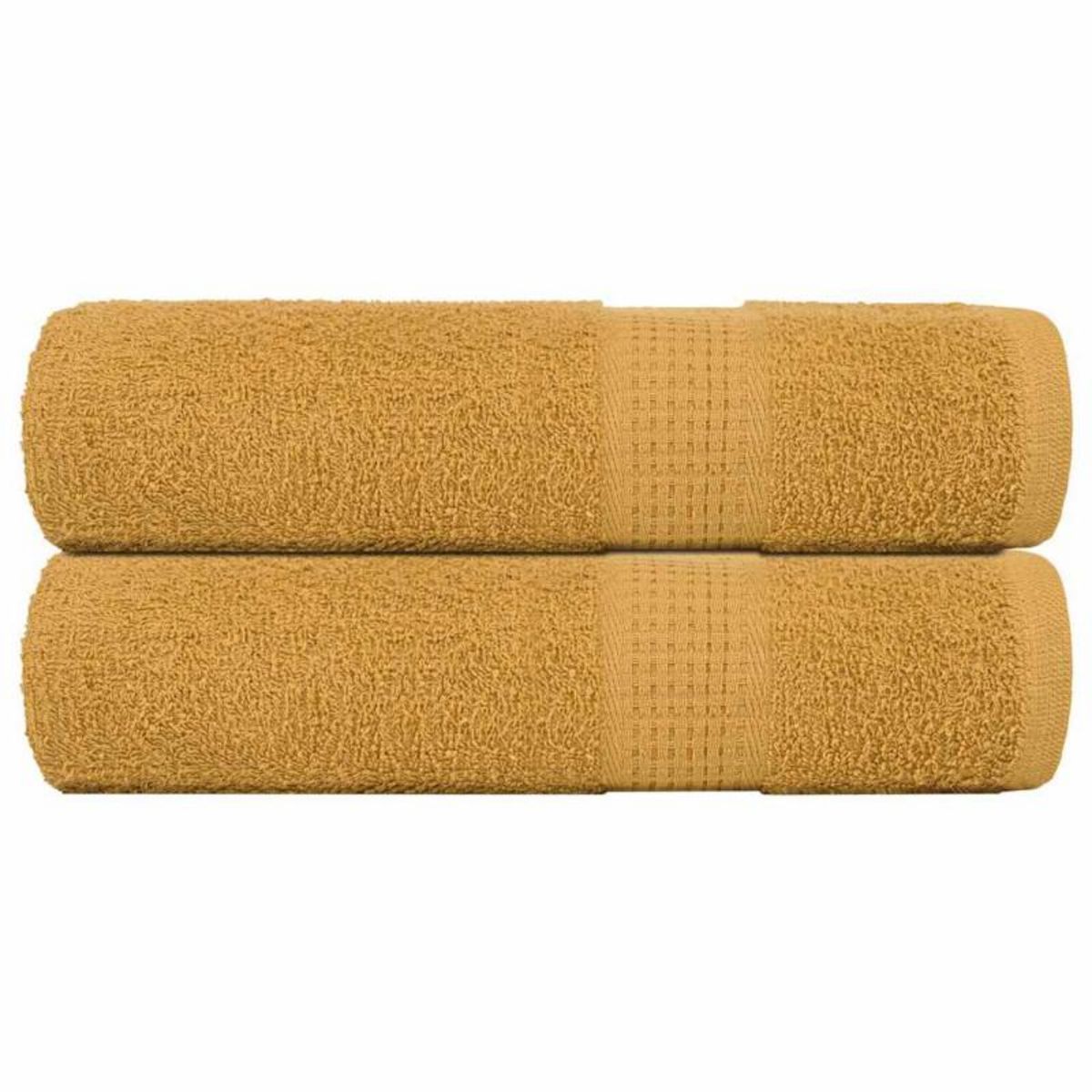 VIDAXL Serviettes de douche 2 pcs doré 70x140 cm 360 g m² 100% coton