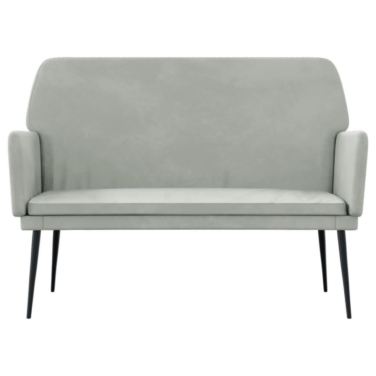 VIDAXL Banc Gris clair 108x79x79 cm Velours