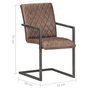 Voir la diapositive 6 : VIDAXL Chaises a manger cantilever lot de 6 marron cuir veritable