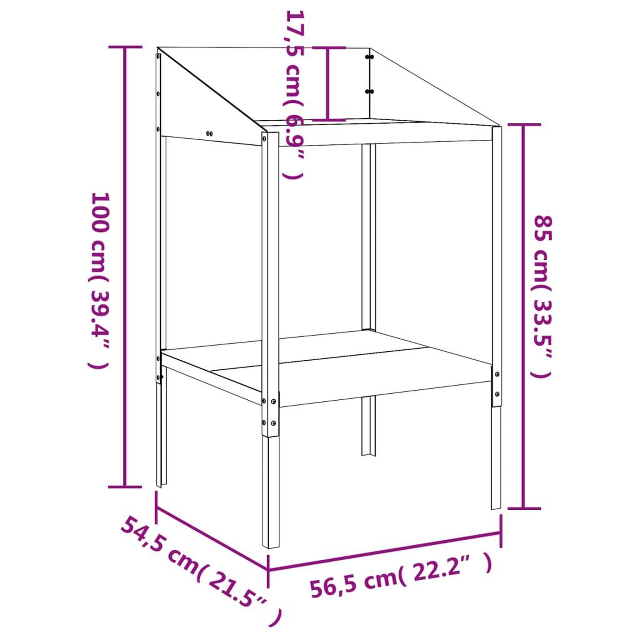 Voir la diapositive 6 : VIDAXL Support pour plantes anthracite 56,5x54,5x100cm acier galvanise