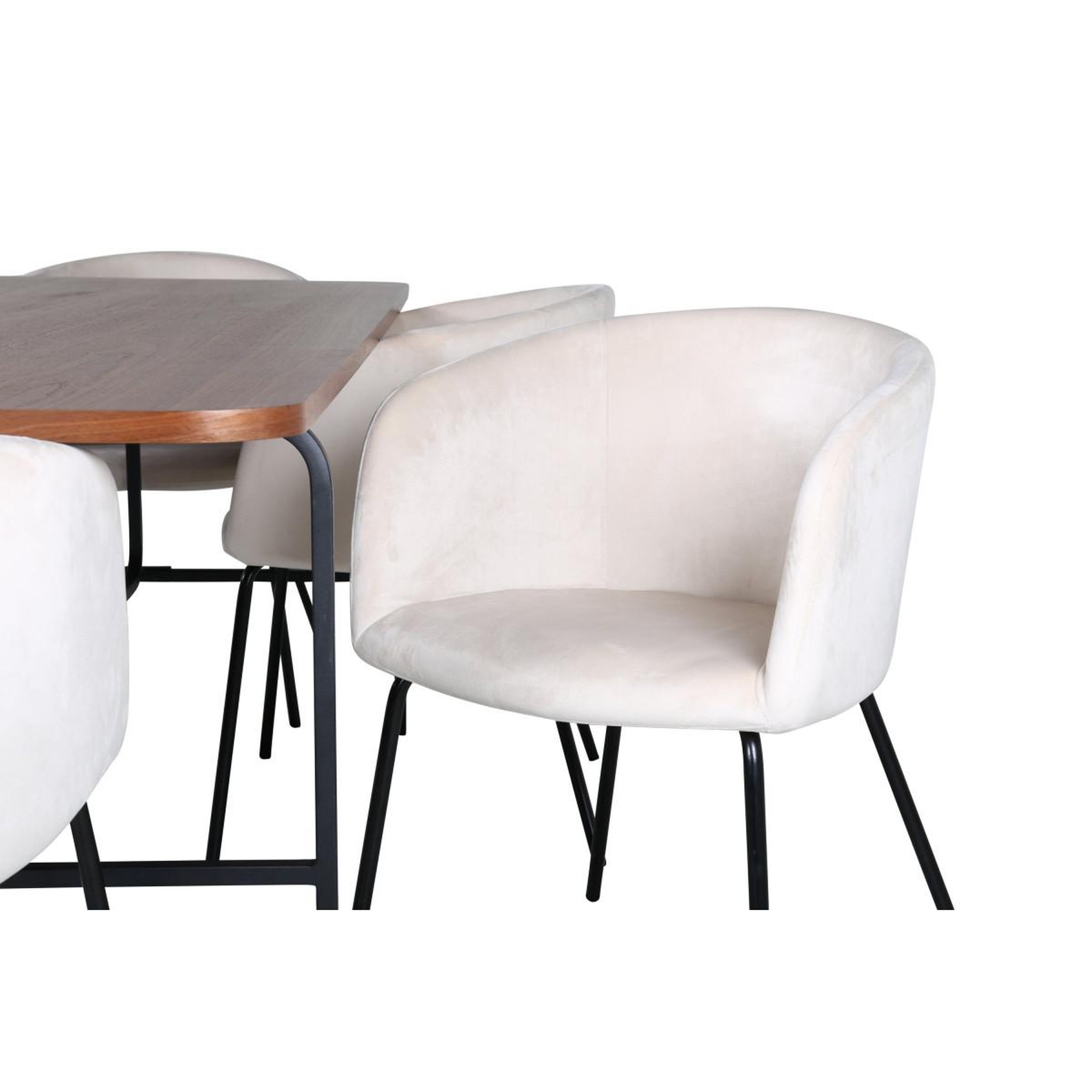 Voir la diapositive 4 : Paris Prix Ensemble table à manger & 6 chaises  uno & berit  200cm beige & marron