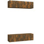 Voir la diapositive 2 : VIDAXL Meubles TV muraux 4 pcs Chene fume 60x30x30cm Bois d'ingenierie