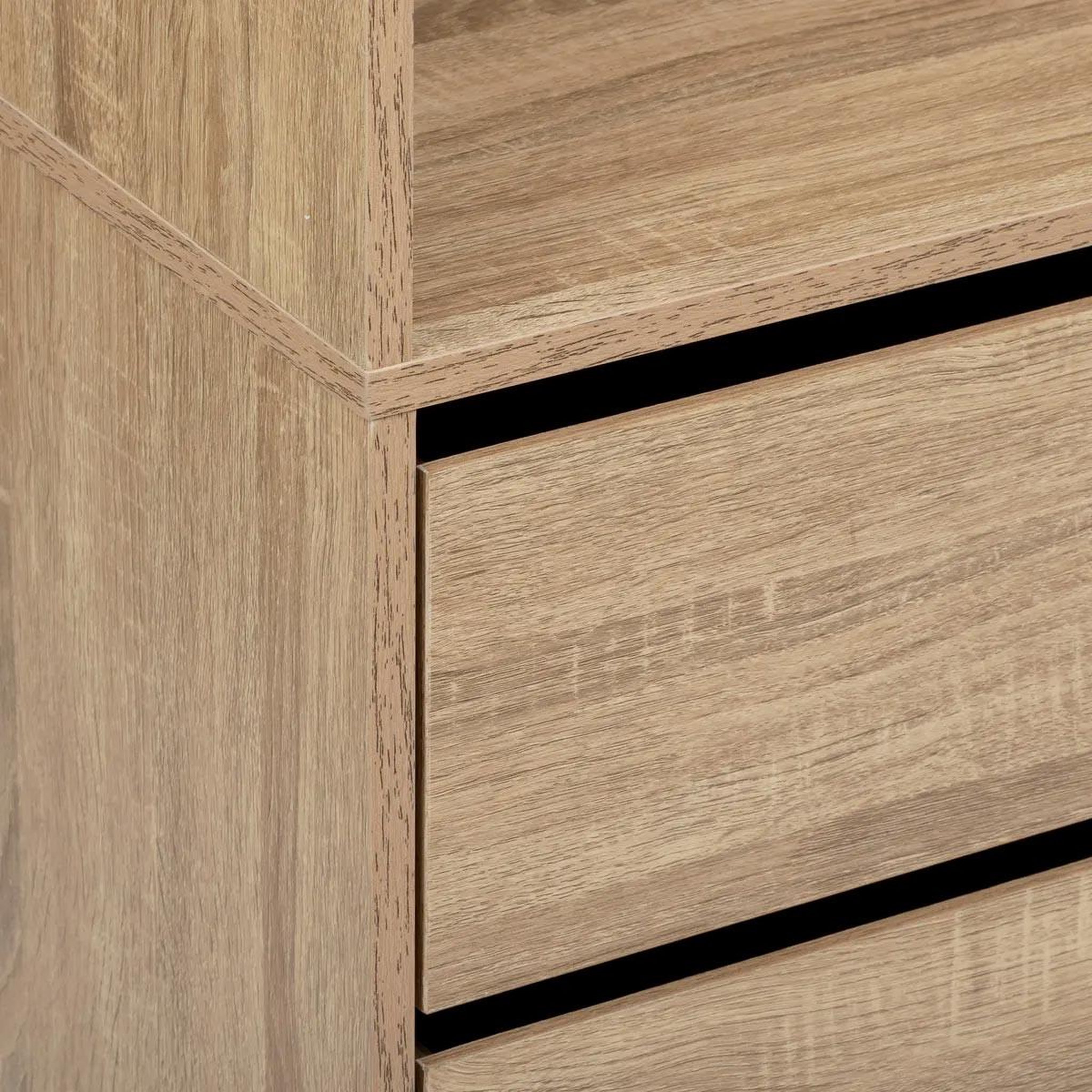 Voir la diapositive 4 : FIVE Dressing penderie 3 tiroirs  black edition  180cm naturel