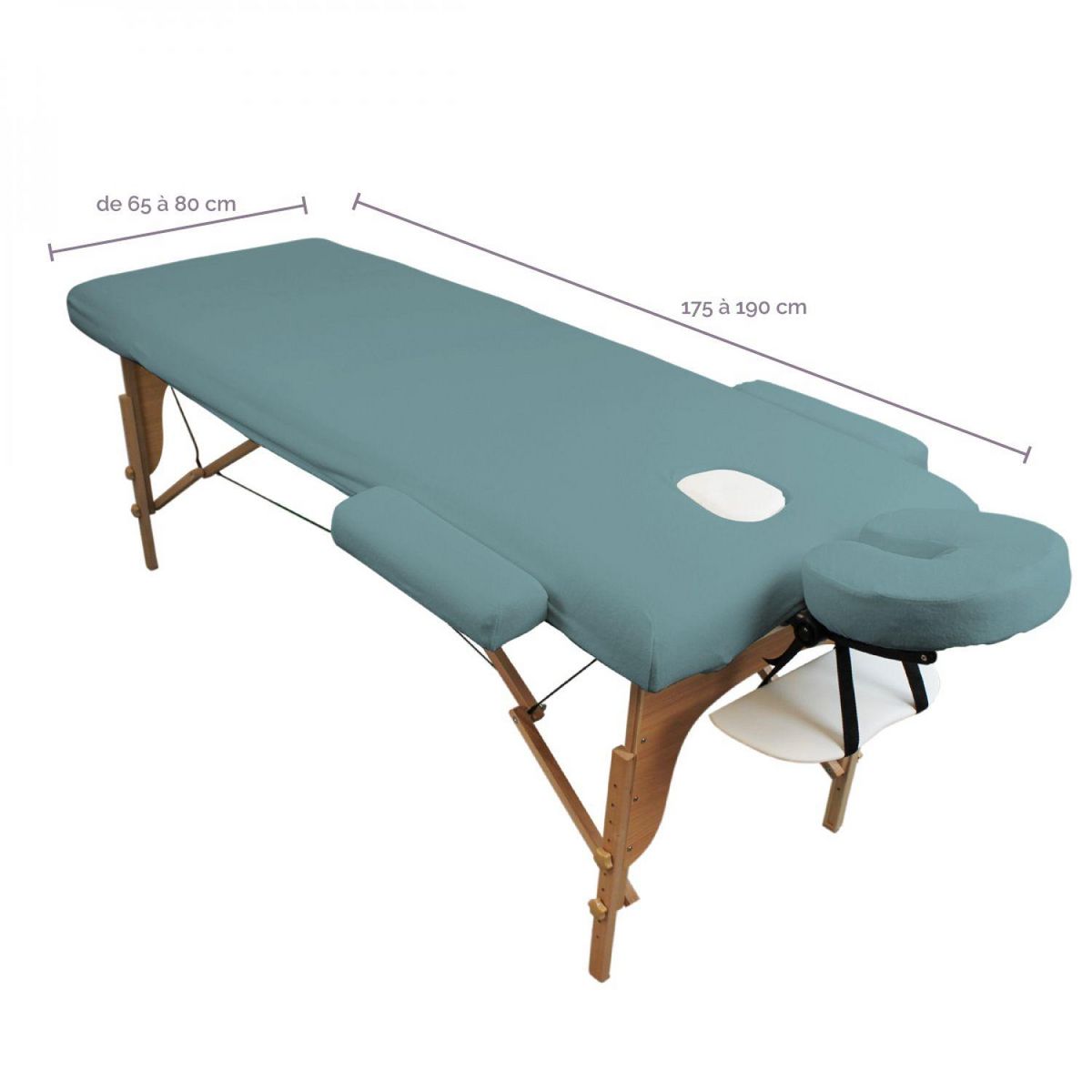 VIVEZEN Kit complet de housses pour table de massage - Éponge - Bleu pastel