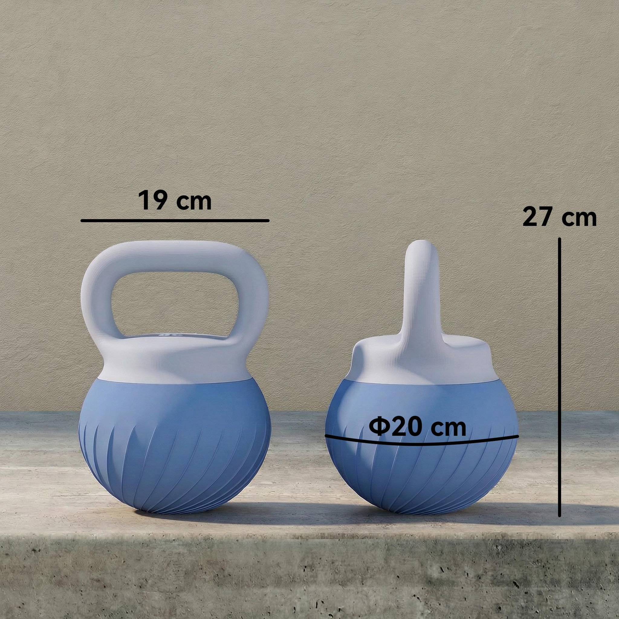 Voir la diapositive 3 : HOMCOM Kettlebell  8 kg - poignée ergonomique antidérapante - revêtement souple - bleu