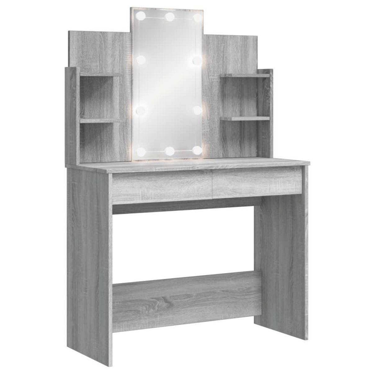 VIDAXL Coiffeuse avec lumieres LED sonoma gris 96x40x142 cm
