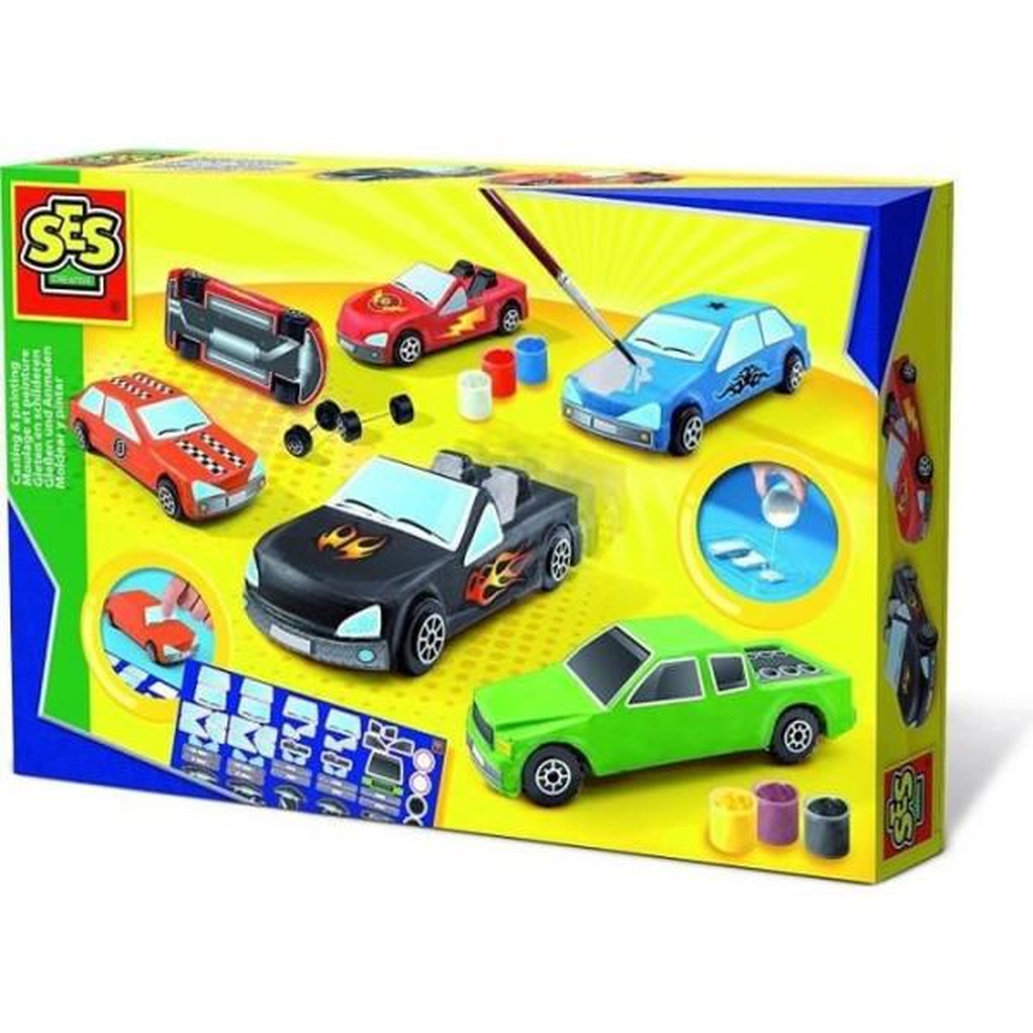 SES Creative Kit de moulage et peinture de voitures SES CREATIVE - Plâtre séchage rapide - Pour enfants a partir de 6 ans