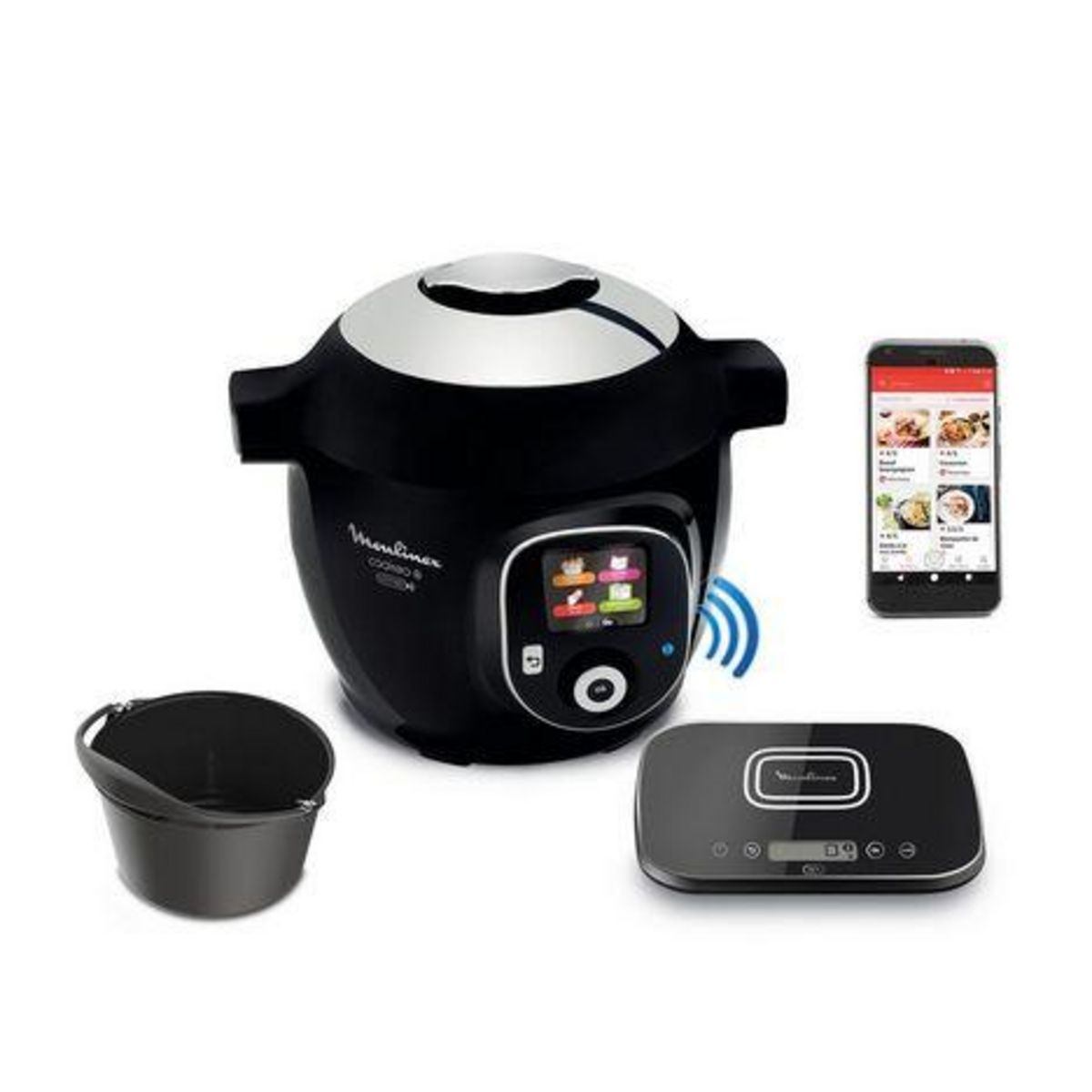 MOULINEX Multicuiseur intelligent COOKEO Mega Connect Noir + Moule Cookeo XA609001