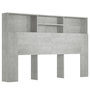 Voir la diapositive 2 : VIDAXL Armoire de tete de lit Gris beton 160x19x103,5 cm