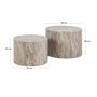 Voir la diapositive 5 : LISA DESIGN Pueblo - lot de 2 tables basses rondes - effet marbre gris - 58 et 50 cm