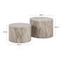 Voir la diapositive 5 : LISA DESIGN Pueblo - lot de 2 tables basses rondes - effet marbre gris - 58 et 50 cm