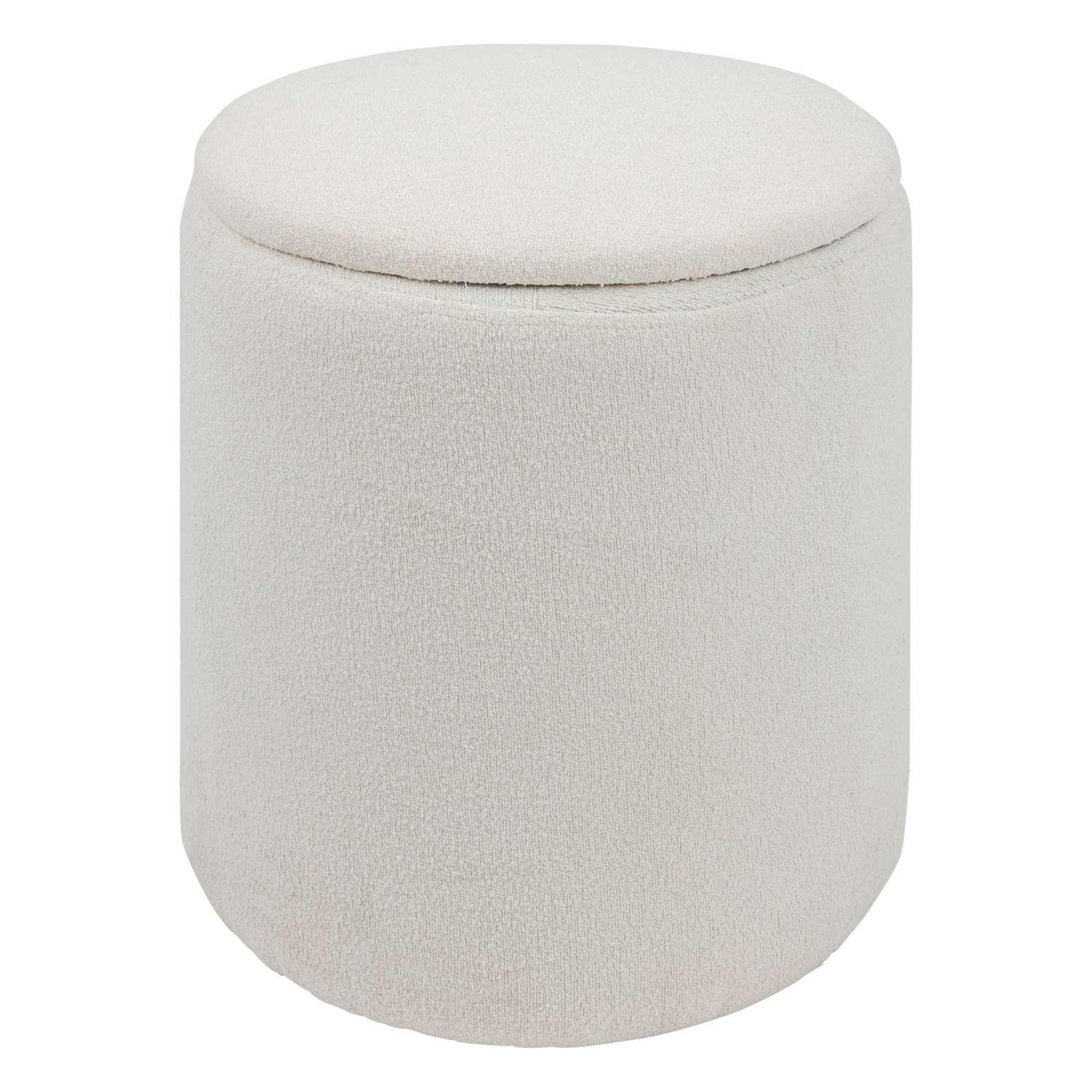 Voir la diapositive 1 : ATMOSPHERA Pouf de rangement en bouclette - Blanc