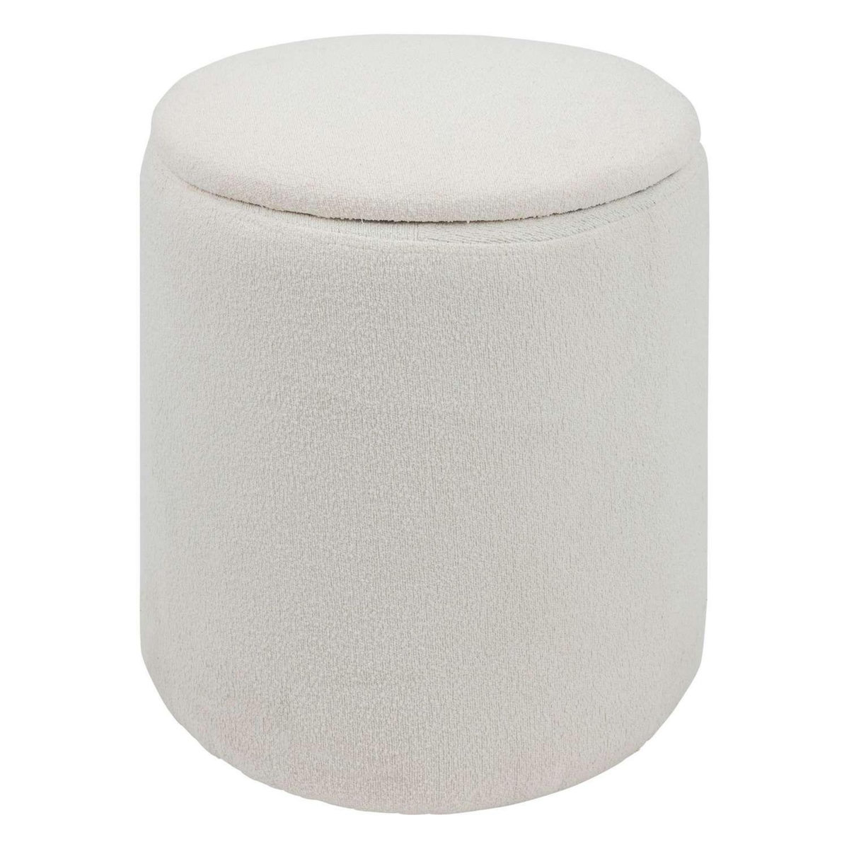 ATMOSPHERA Pouf de rangement en bouclette - Blanc