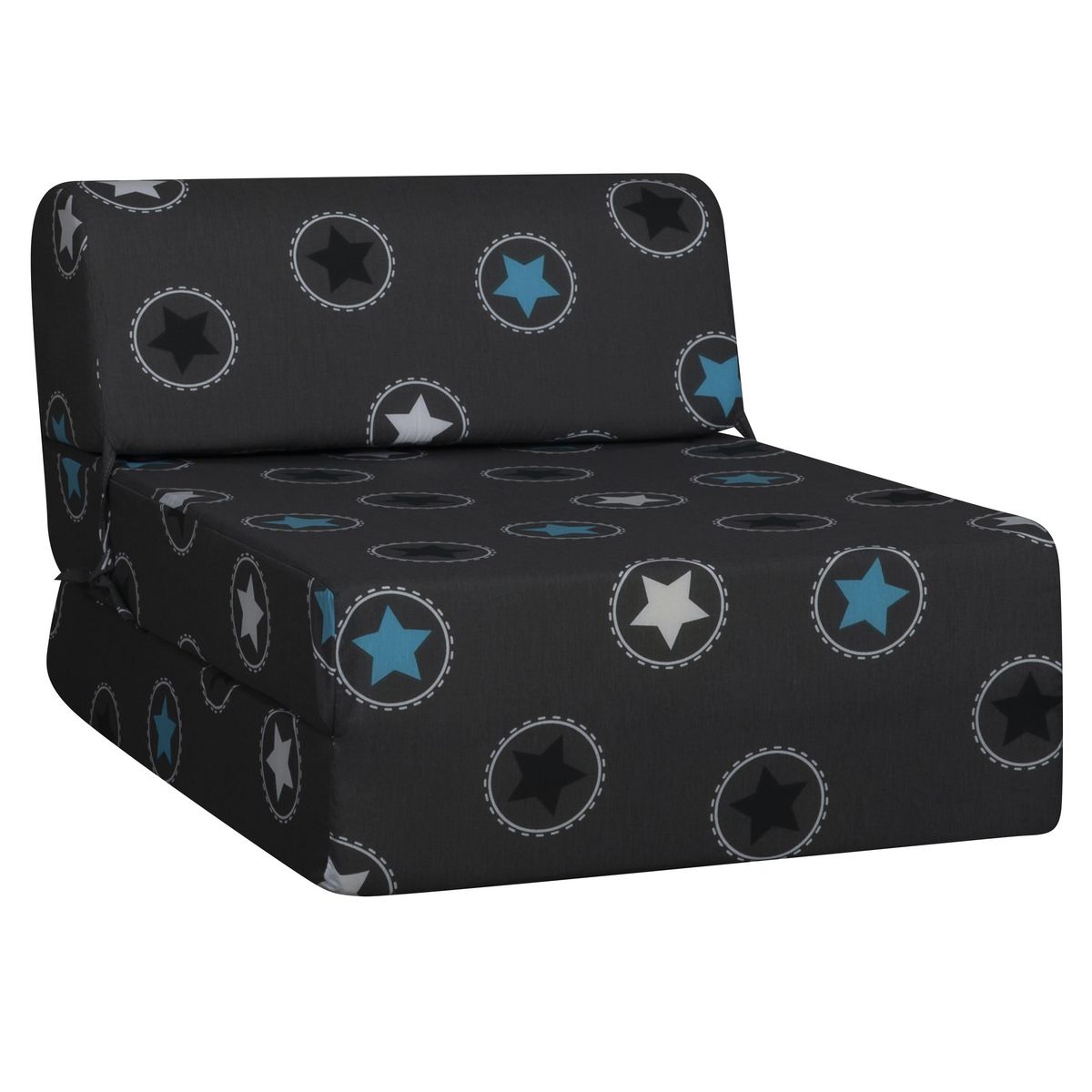 Chauffeuse 1 place STAR tissu gris étoiles 
